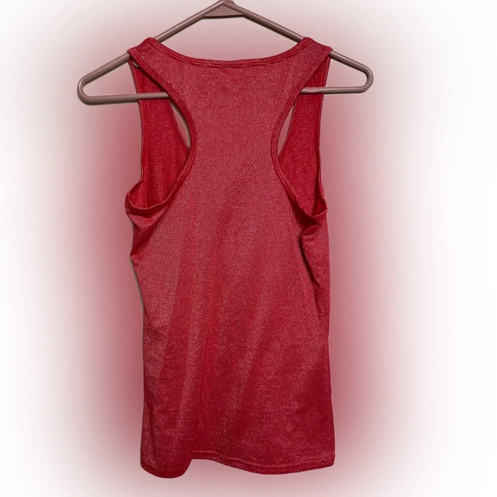 Comfortable Red Glitter Tank Top Casual Versatile  Size Medium Summer